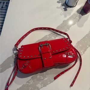 Red shoulder bag
